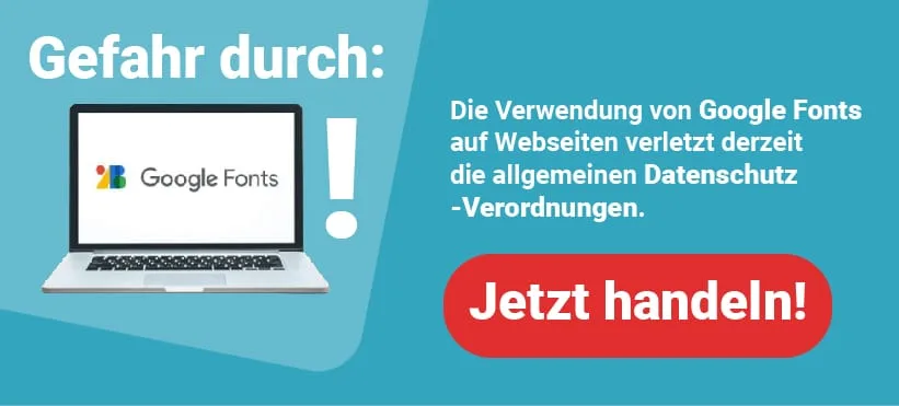 Laptop mit Schrift Google Fonts