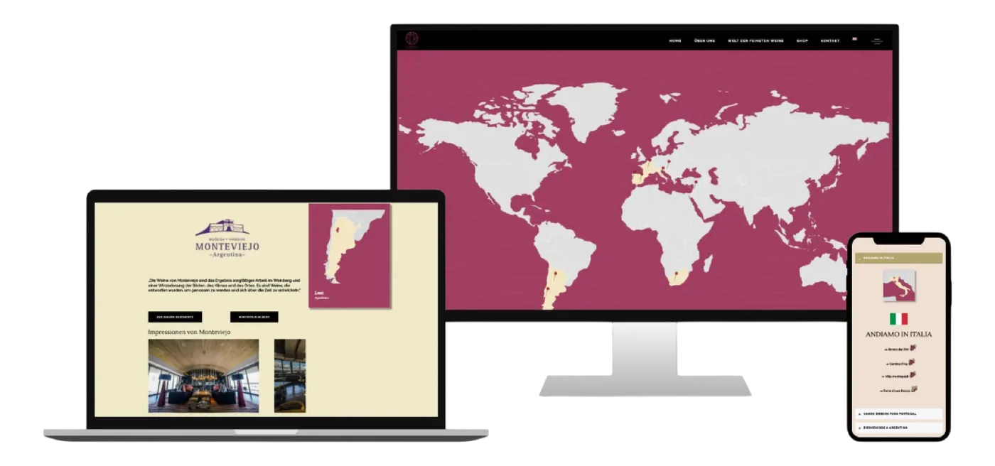 SOVINO, Ansicht der Website