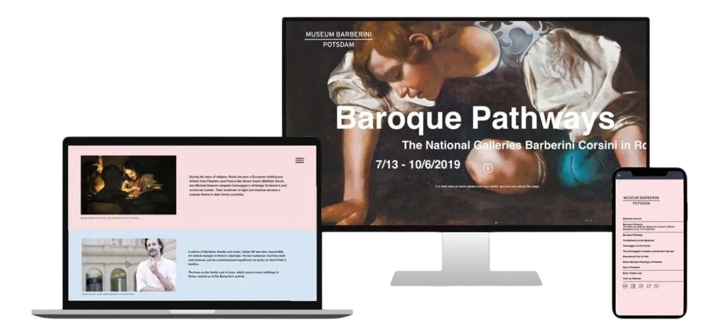 MUSEUM BARBERINI POTSDAM, Ansicht der Website