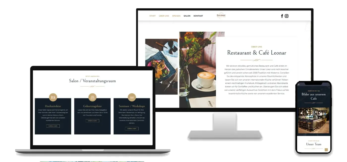 CAFE LEONAR, Ansicht der Website