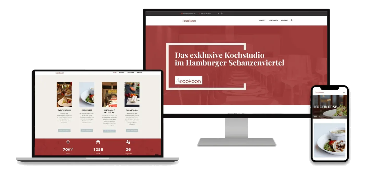 COOKOON, Ansicht der Website