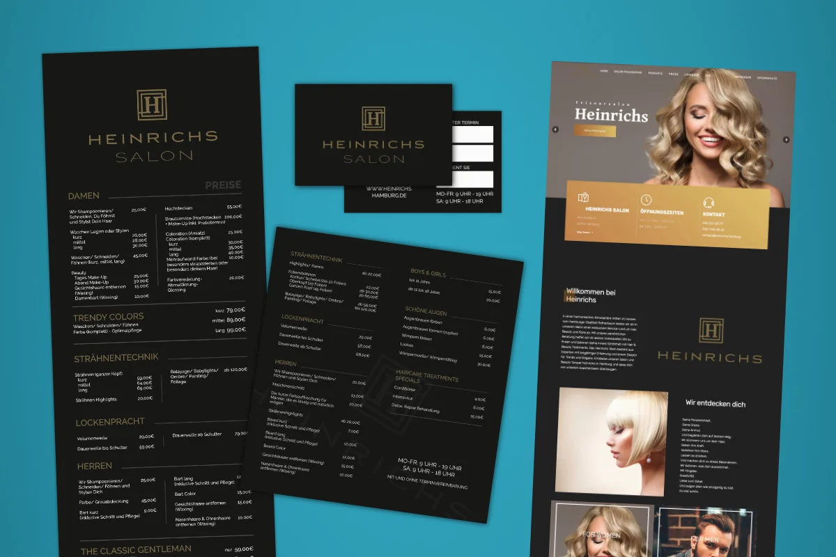 Corporate Design für Heinrichs Salon