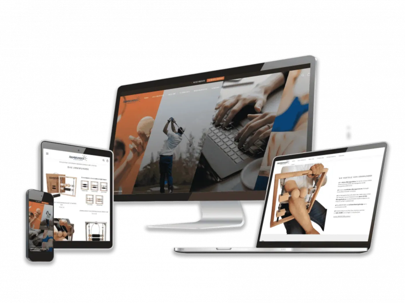 ARMWUNDER, Ansicht der Website