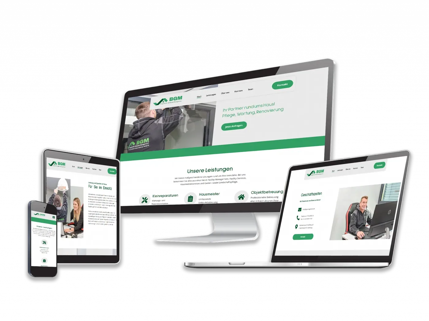 BGM Management, Ansicht der Website