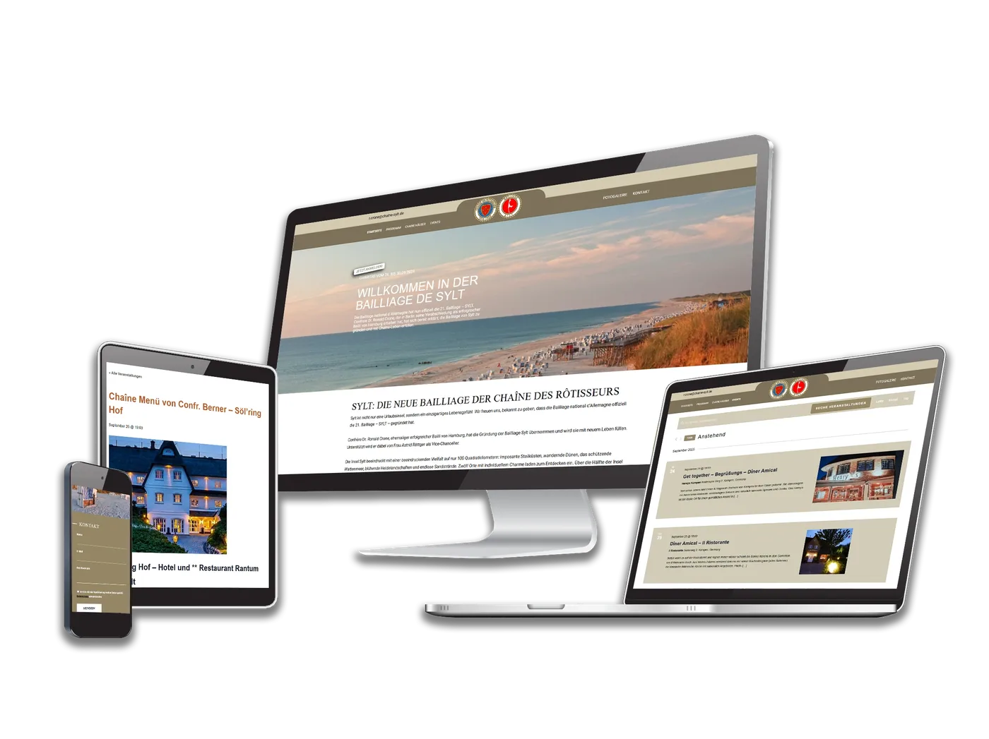 Chaine Sylt, Ansicht der Website