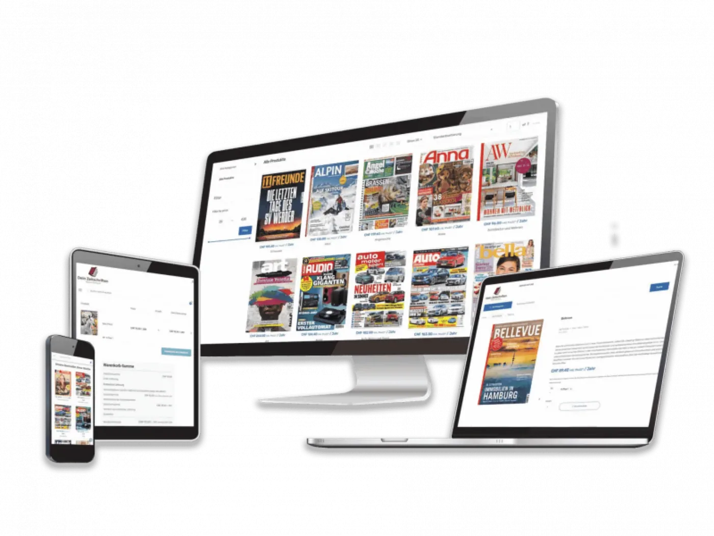 DEINE ZEITSCHRIFT, Ansicht der Website