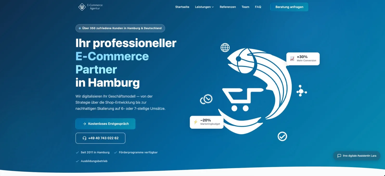E-Commerce-Agentur Hamburg, Ansicht am Rechner
