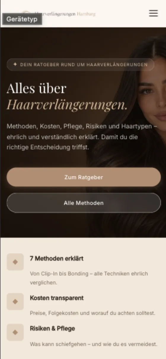 Stylisto, Ansicht auf dem Smartphone