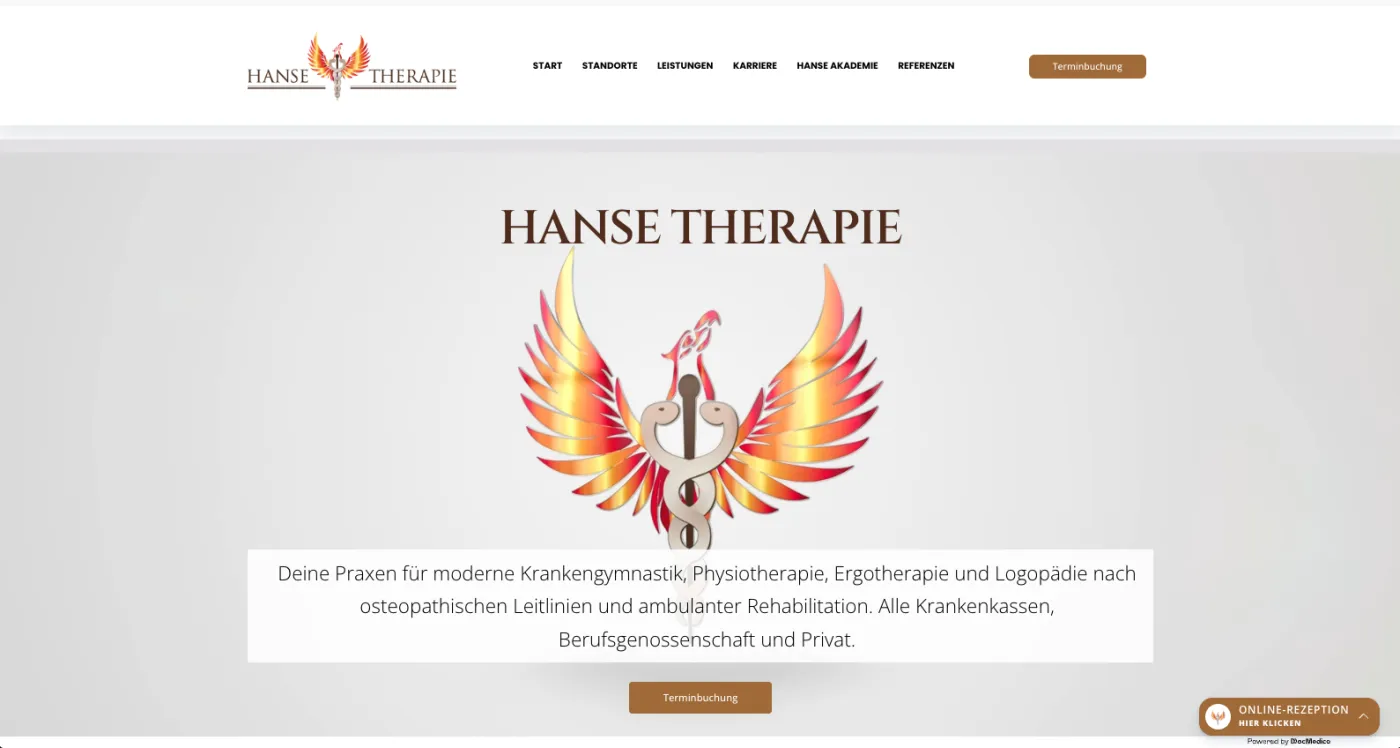 Hanse Therapie, Ansicht am Rechner