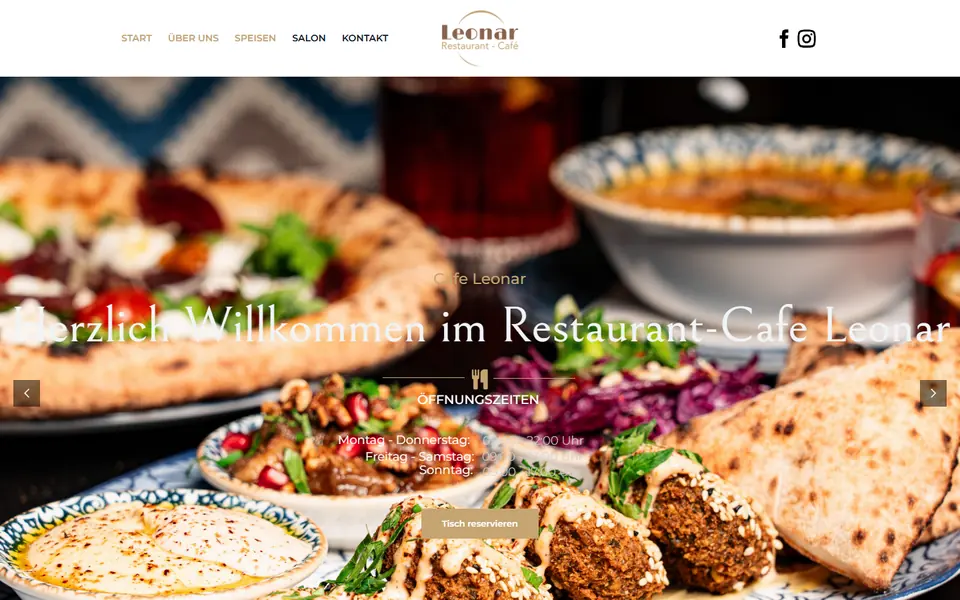 Website von Cafe Leonar