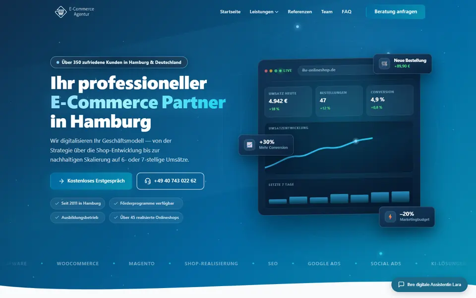 Website von E-Commerce-Agentur Hamburg