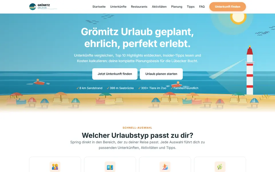 Website von Grömitz Urlaub