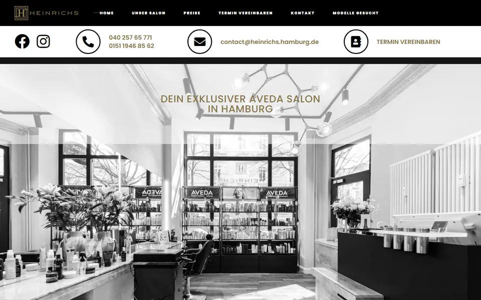 Website von Heinrichs Salon
