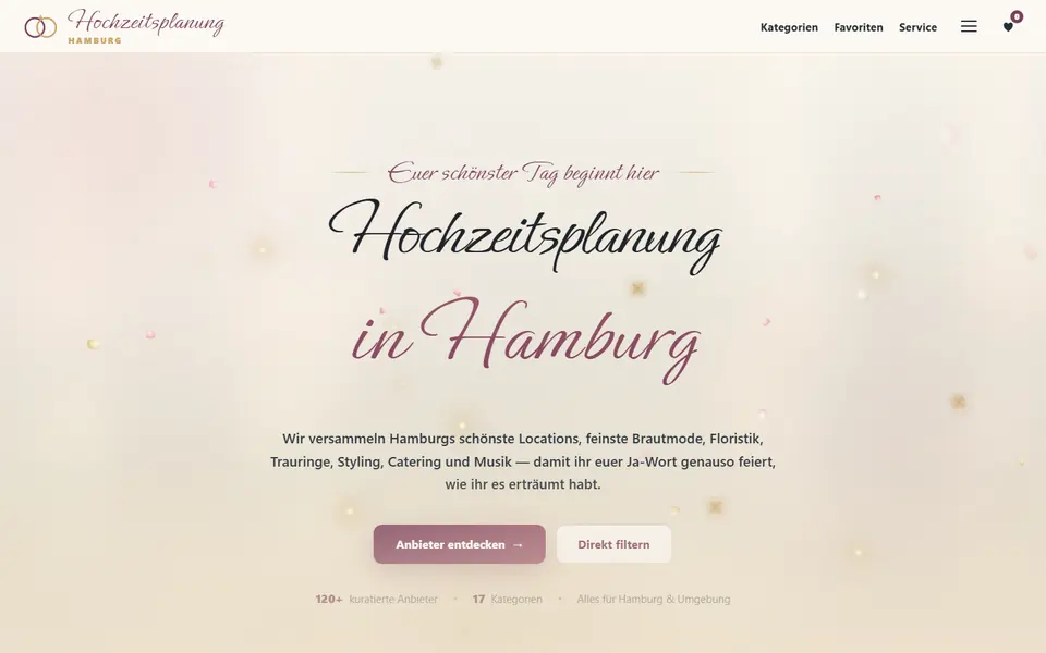 Website von Hochzeitsplanung Hamburg