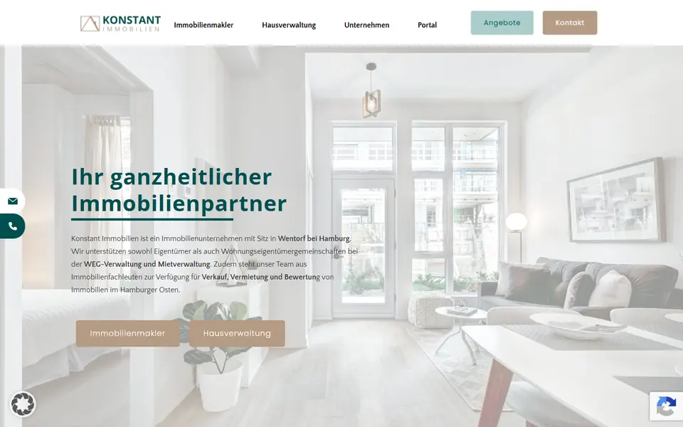 Website von Konstant Immobilien