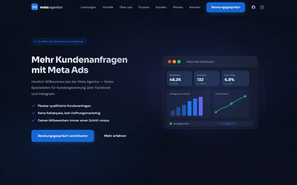 Website von Meta Agentur