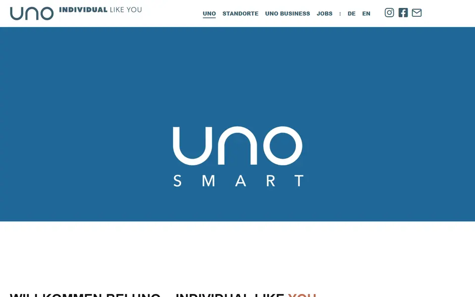 Website von UNO Hotels