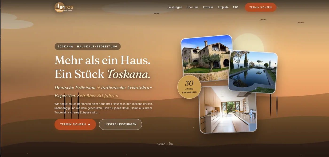 Immobilien Toskana, Ansicht am Rechner