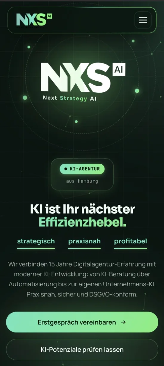 Next Strategy AI, Ansicht auf dem Smartphone