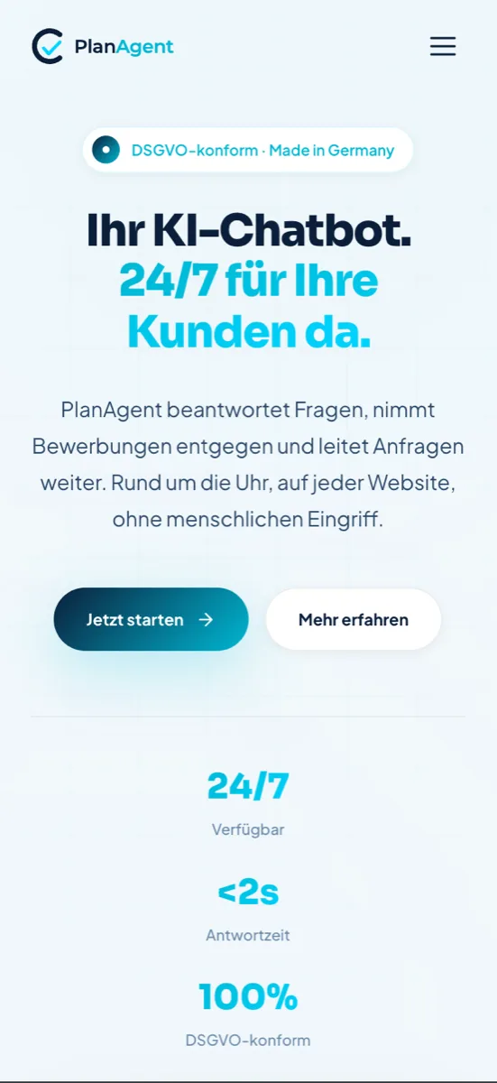 PlanAgent, Ansicht auf dem Smartphone