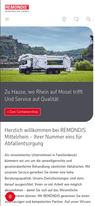REMONDIS, Ansicht auf dem Smartphone