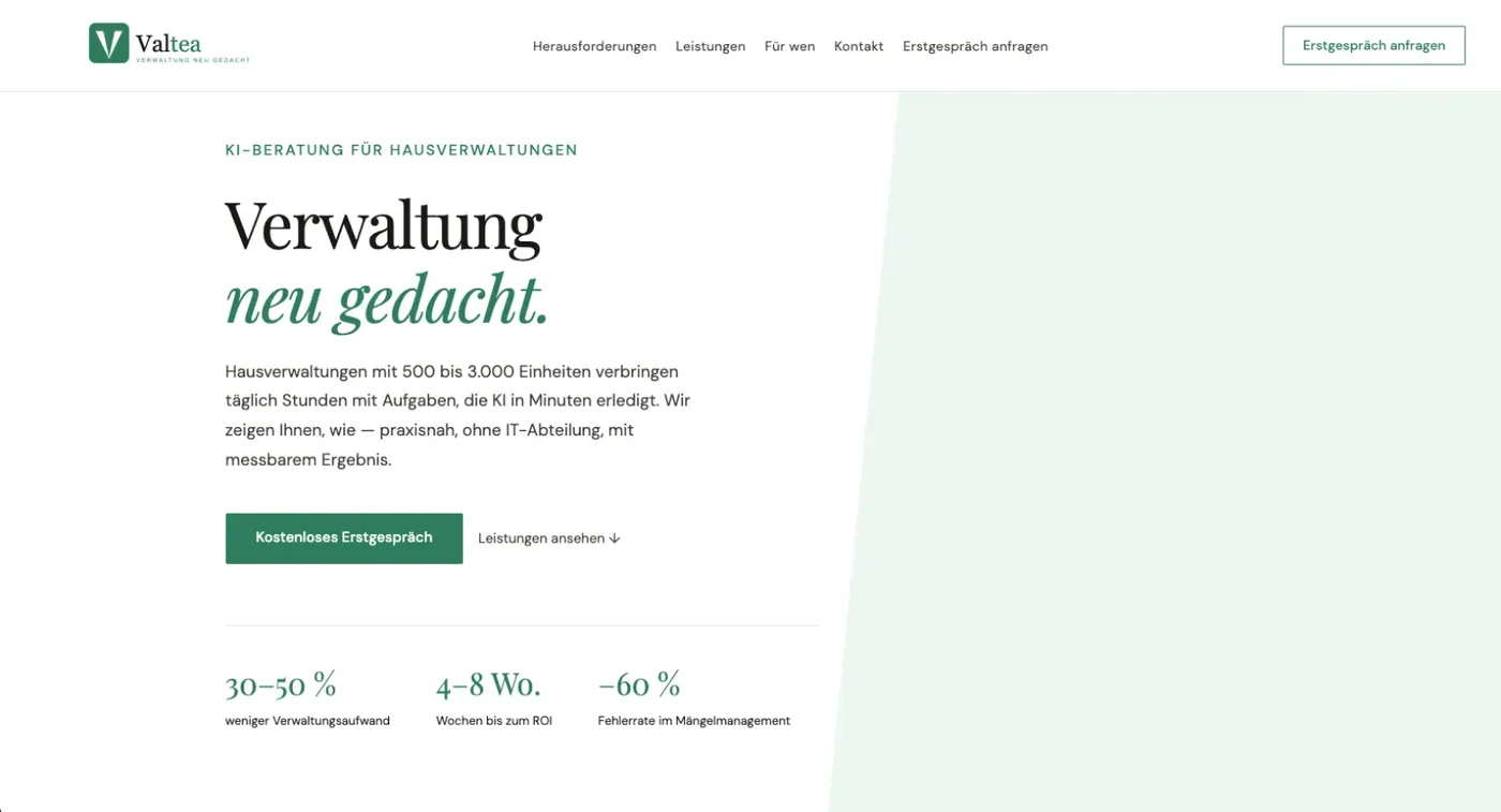 Valtea, Ansicht am Rechner