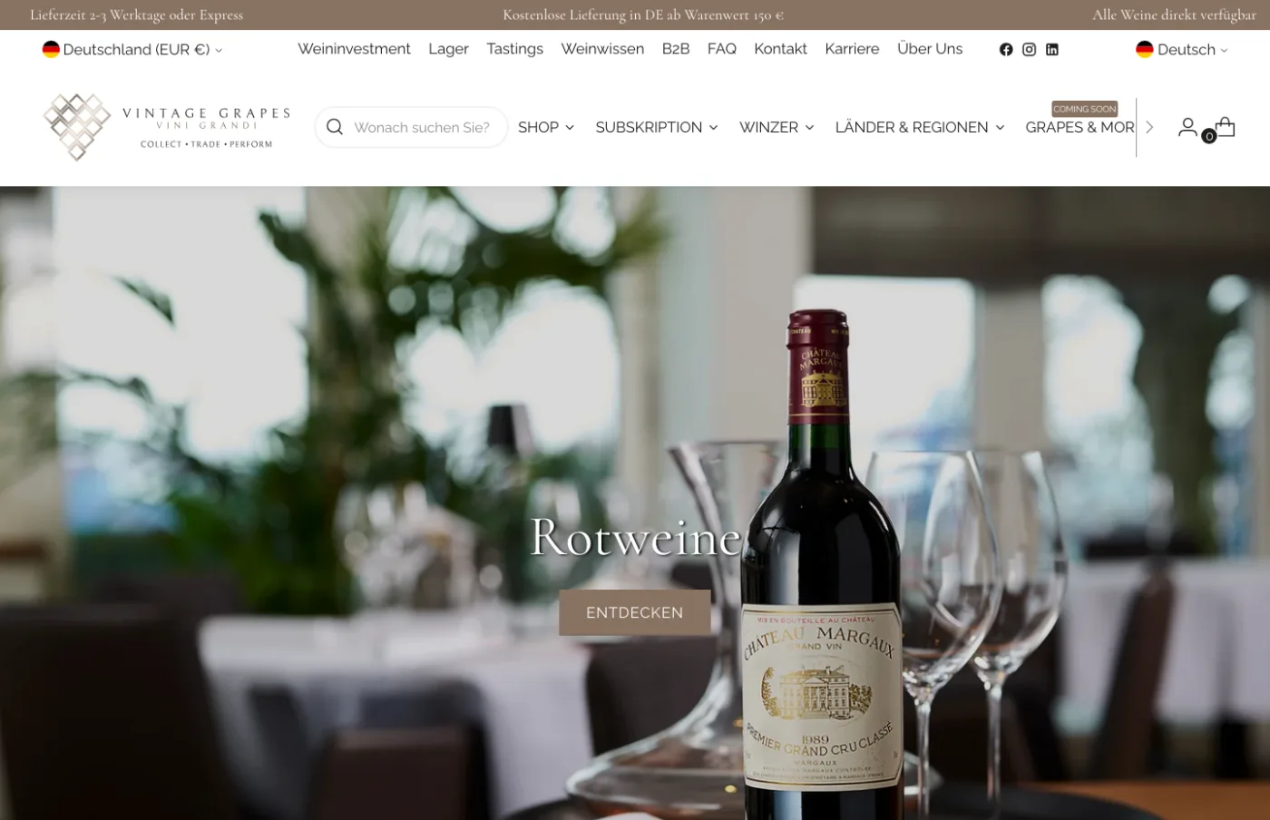 VINTAGE GRAPES, Ansicht am Rechner