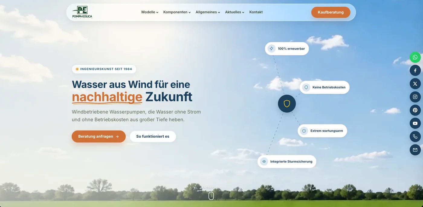 PE WINDWASSERPUMPE, Ansicht am Rechner