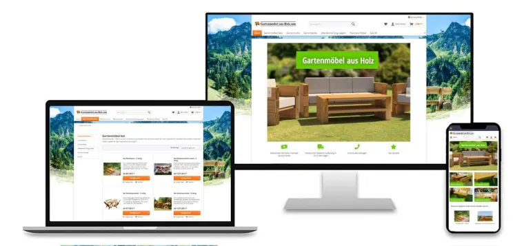 ADence Agentur Webdesign Gartenmoebel aus Holz