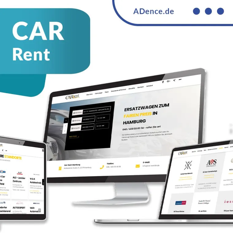 ADence Agentur Car Rent Webdesign