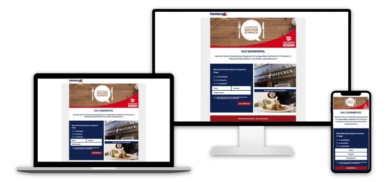 ADence Agentur Gewinnspielseite Webdesign