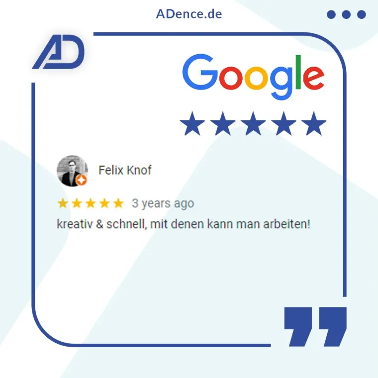 ADence Agentur Google Bewertung
