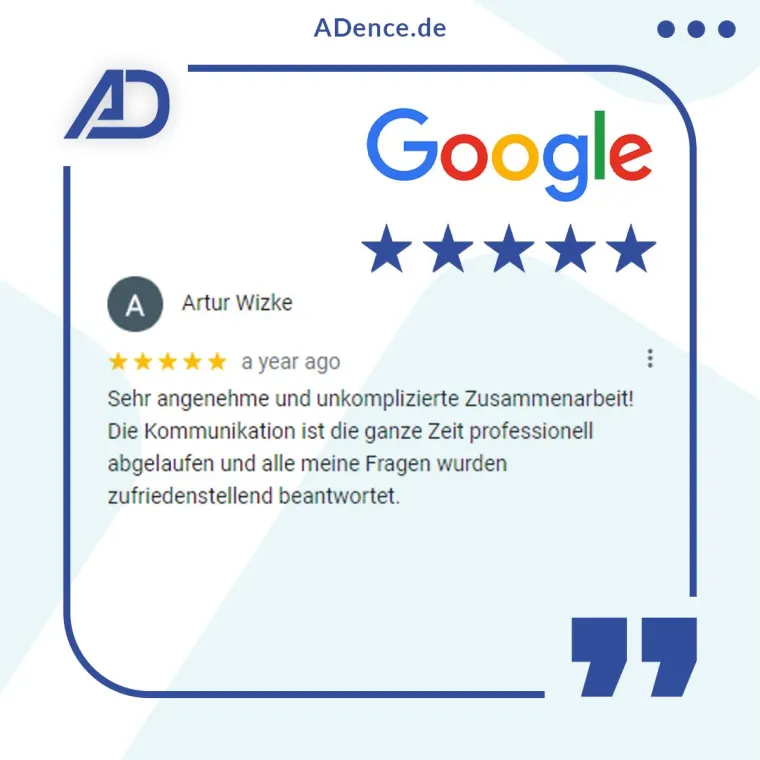 ADence Agentur Google Bewertung