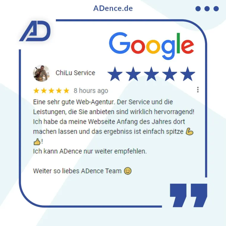 ADence Agentur Google Bewertung ChiLu Graffitientfernung
