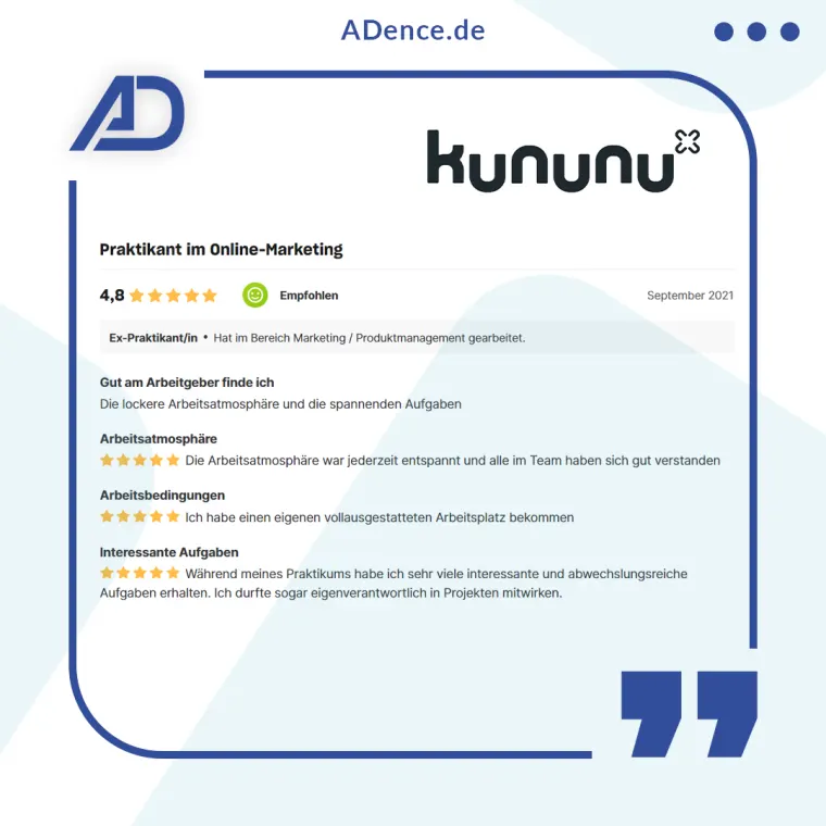 ADence Agentur Kununu Bewertung