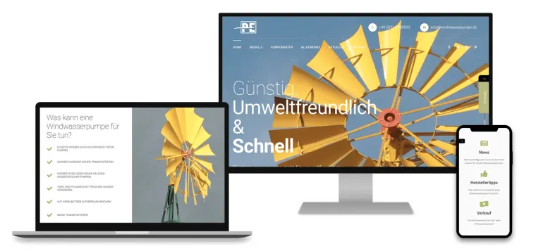 ADence Agentur Windwasserpumpe Webdesign